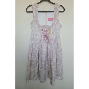 Golden Trachten Womens Floral Knee Length Dress Oktoberfest Waitress Party 38